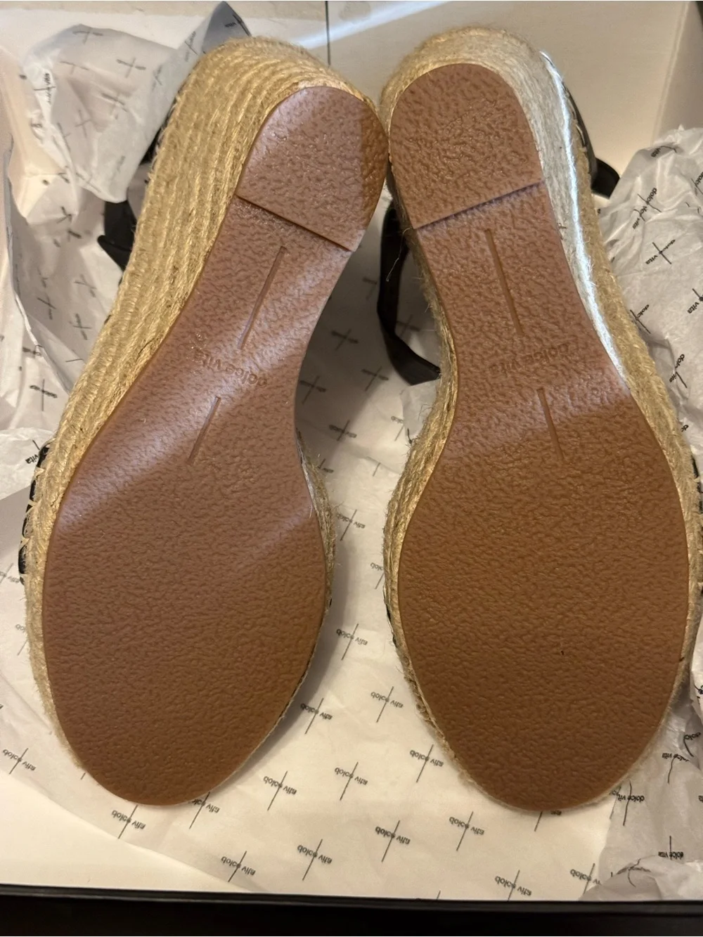 Dolce Vita Noor Black Espadrille Wedge Sandals with Ankle Strap NWB